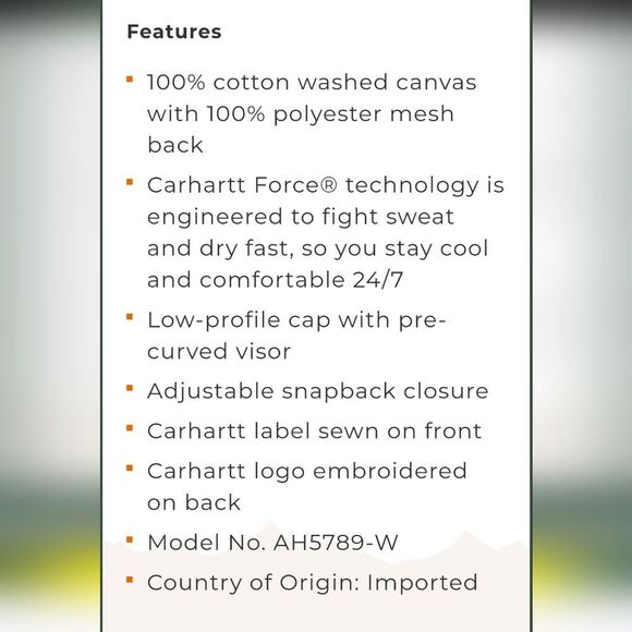 Carhartt Force Canvas Mesh-Back Cap - Picture 4 of 6